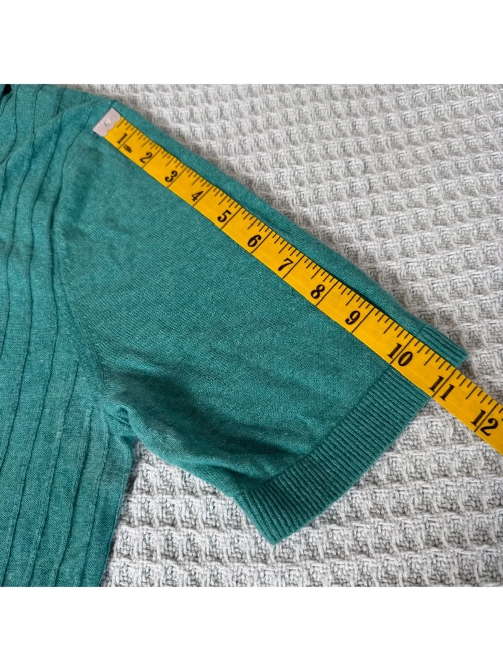 Banana Republic Solare Ribbed Silk Linen Sweater Polo Mens Small Green Resort